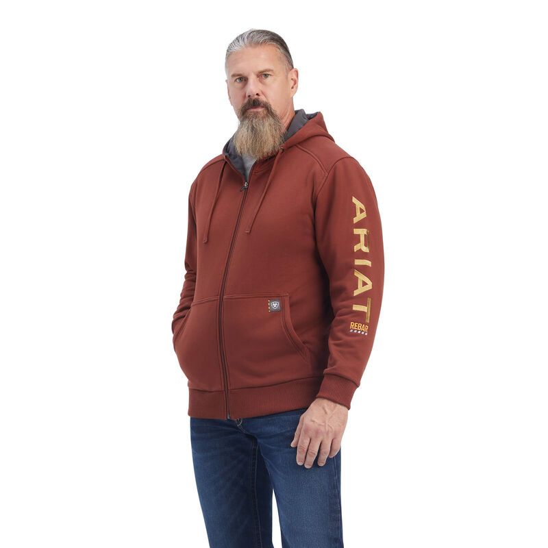 Sudadera Con Capucha Ariat Rebar All-Weather Full Zip Marrones Hombre - Chile 250-EMJQWH